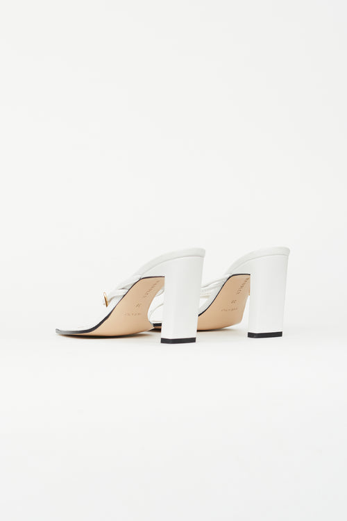 Wandler White Leather Yara Heeled Sandal