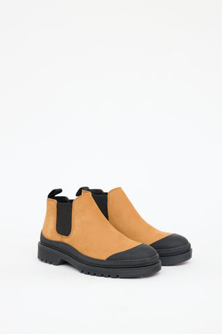 Want Les Essentiels Brown 
Black Leather Chelsea Boot