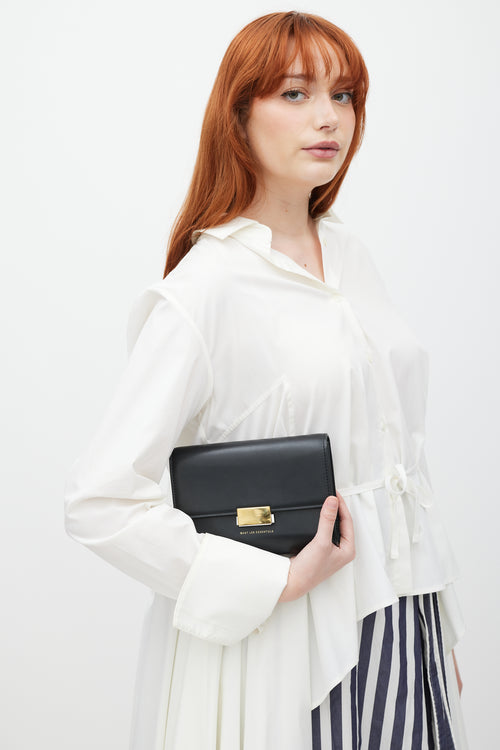 Want Les Essentiels Black 
Gold Leather Bag