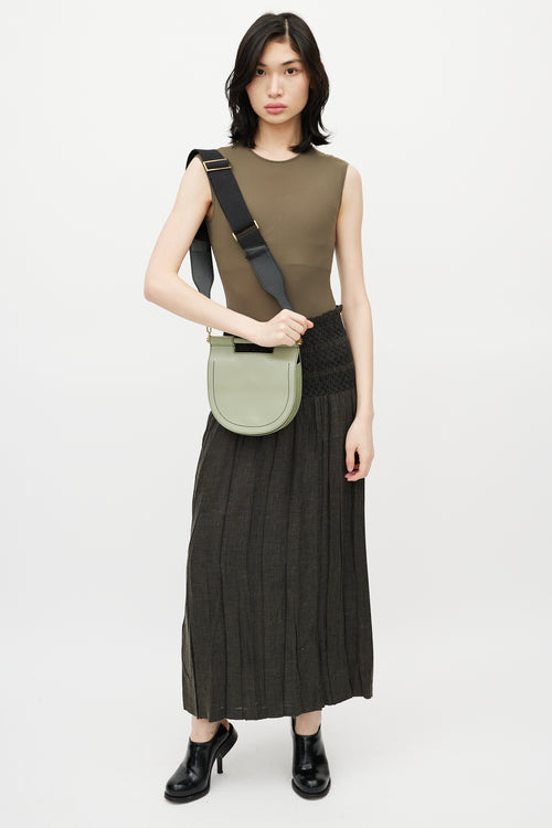 Want Les Essentiels Green Leather Odessa Crossbody Bag