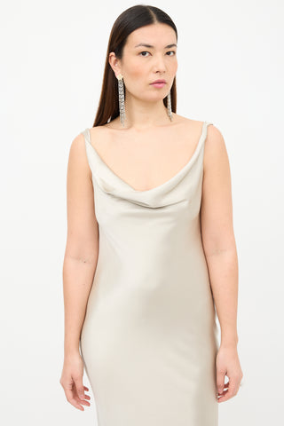 Wayne Clark Silk Cowl Neck Gown