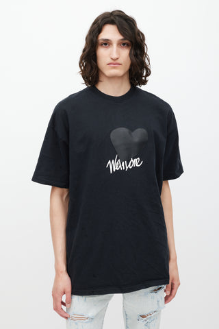 We11done Black Heart Patch Logo T-Shirt