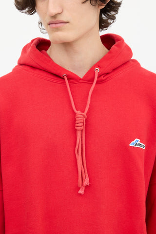 We11done Red Cyber Friends Logo Hoodie