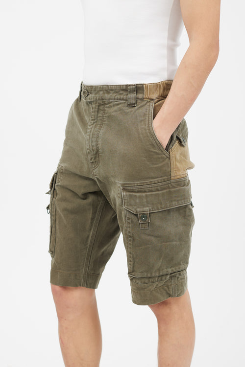 White Mountaineering Green Cargo Pocket Shorts