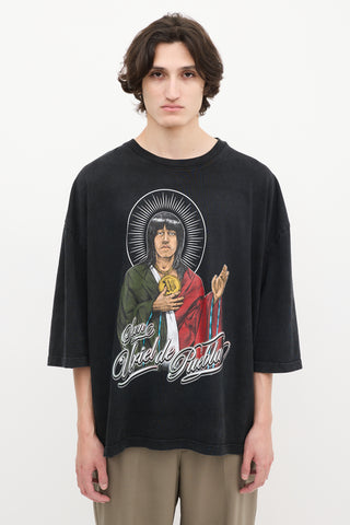 Willy Chavarria Black 
Multicolour Graphic T-Shirt