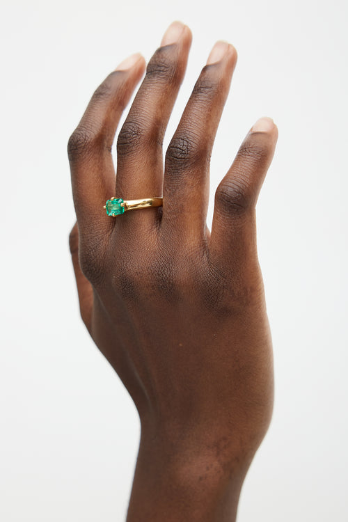 Wolf Circus 14k Gold Plated 
Green Gem Mel Ring