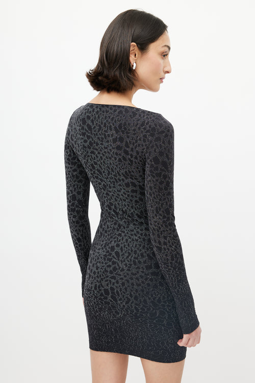 Wolford Black Metallic Patterned Knit Dress