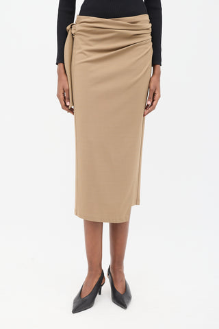 Wolford Brown Origami Drape Wrap Skirt