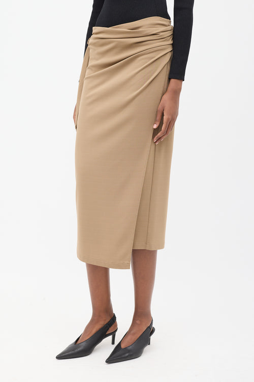 Wolford Brown Origami Drape Wrap Skirt