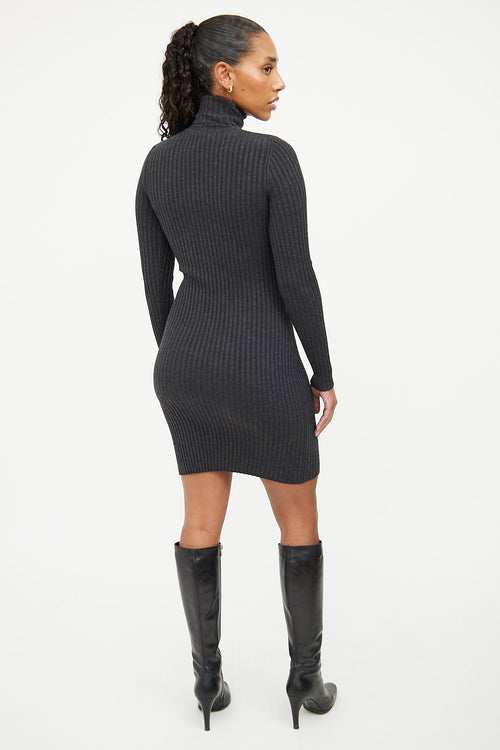 Wolford Grey Rib Knit Bodycon Dress