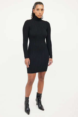 Wolford Black Rib Knit Bodycon Dress