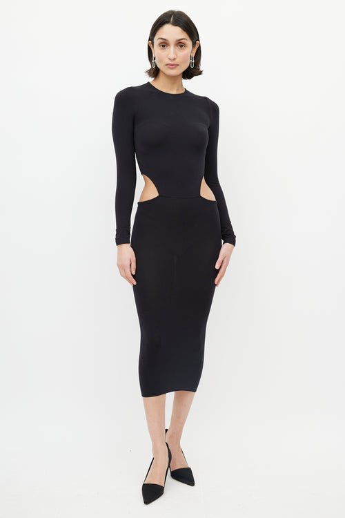 Wolford X Amina Muddai Black Cut Out Dress