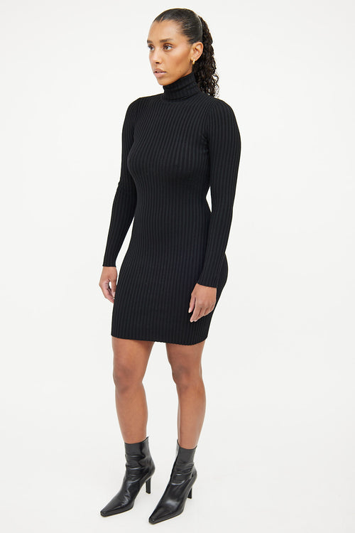 Wolford Black Rib Knit Bodycon Dress