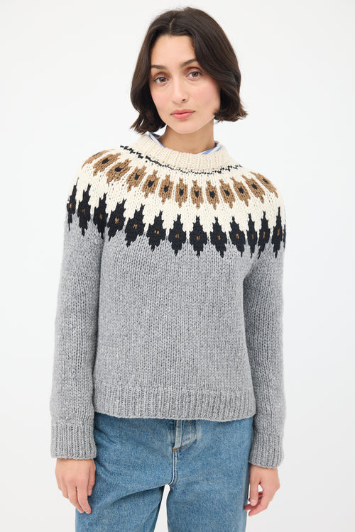 Wommelsdorff Grey 
Multi Cashmere Lotta Fair Isle Sweater