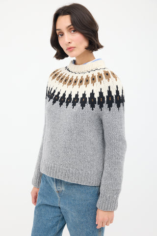 Wommelsdorff Grey 
Multi Cashmere Lotta Fair Isle Sweater