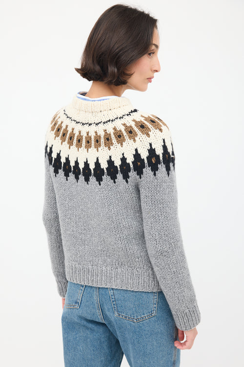 Wommelsdorff Grey 
Multi Cashmere Lotta Fair Isle Sweater