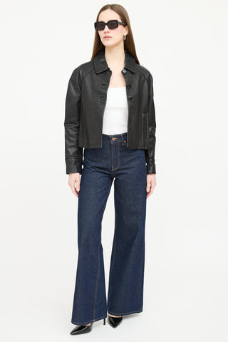 Won Hundred Leather Cropped Jacket