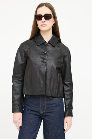 Won Hundred Leather Cropped Jacket