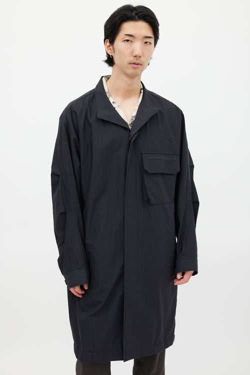 Wooyoungmi Black Cotton 
Nylon Trench Coat