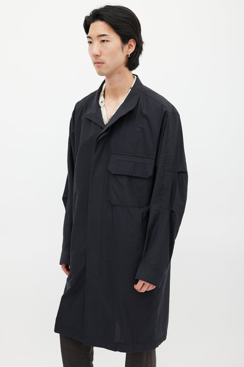 Wooyoungmi Black Cotton 
Nylon Trench Coat