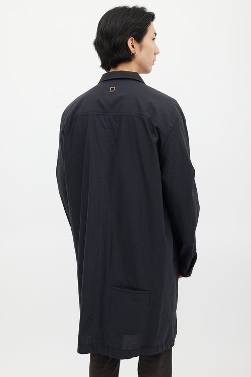 Wooyoungmi Black Cotton 
Nylon Trench Coat