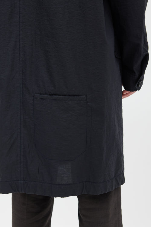 Wooyoungmi Black Cotton 
Nylon Trench Coat