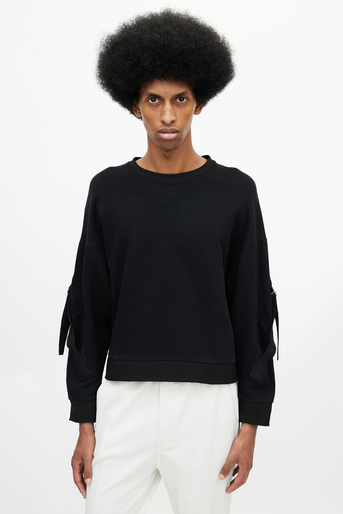 Wooyoungmi Black Strap Sleeve Sweatshirt