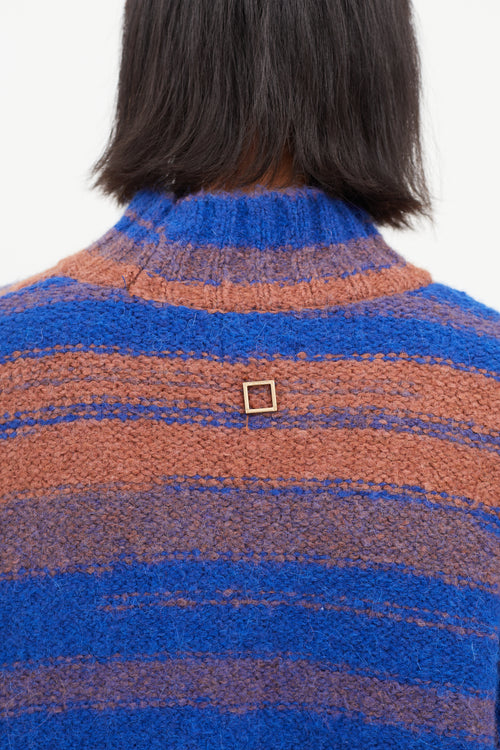 Wooyoungmi Blue 
Orange Oversized Knit Sweater