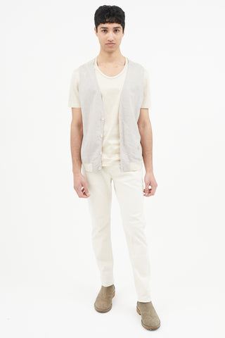 Wooyoungmi Cream 
Grey Shirt Vest