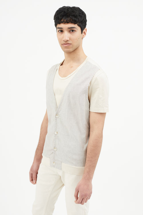 Wooyoungmi Cream 
Grey Shirt Vest