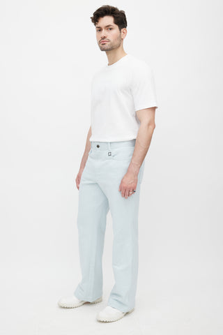 Wooyoungmi Blue Straight Leg Trouser