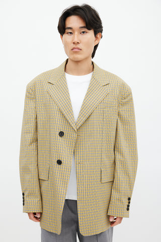 Wooyoungmi Yellow 
Black Plaid Blazer