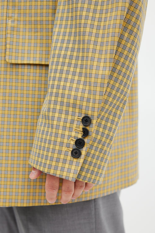 Wooyoungmi Yellow 
Black Plaid Blazer