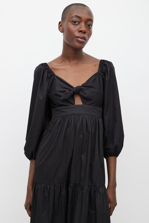 Xirena Black Imogen Cut Out Tiered Dress