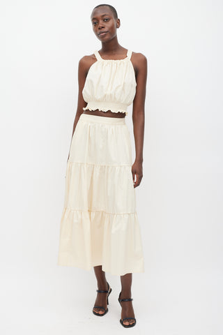 Xirena Cream Cotton Tiered Co-Ord Set