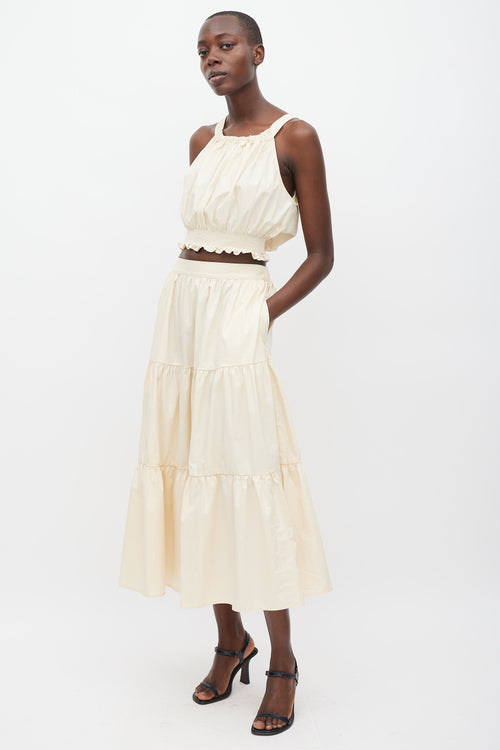 Xirena Cream Cotton Tiered Co-Ord Set