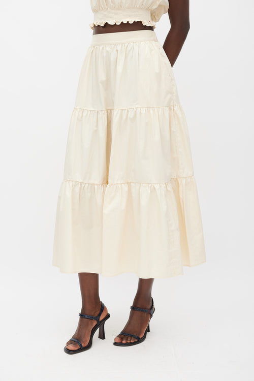 Xirena Cream Cotton Tiered Co-Ord Set