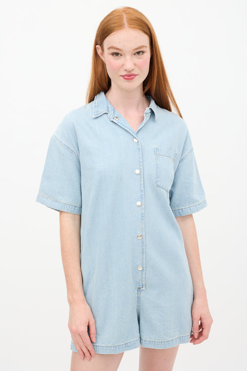 Xirena Light Wash Denim Andie Romper