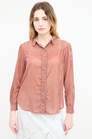 Xirena Velvet Button Up Shirt