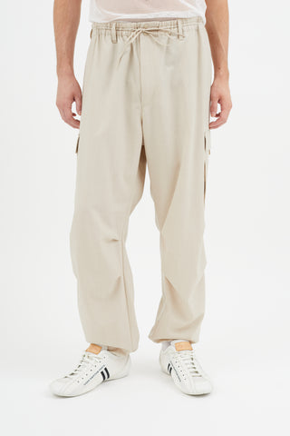 Y-3 Beige Wool Cargo Pant