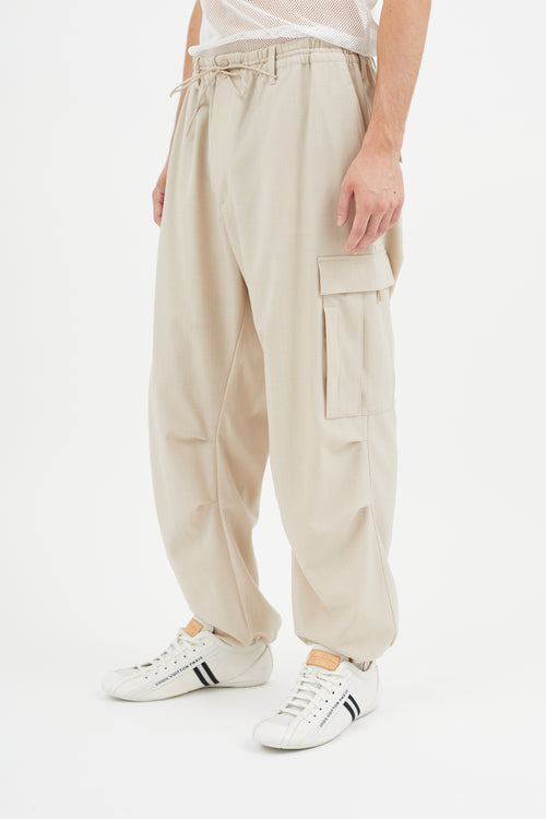 Y-3 Beige Wool Cargo Pant