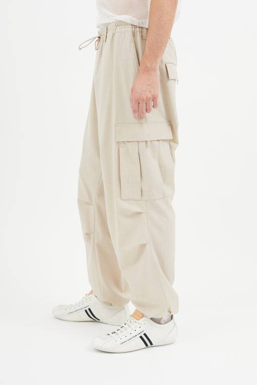 Y-3 Beige Wool Cargo Pant