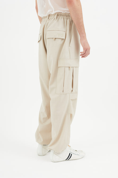 Y-3 Beige Wool Cargo Pant