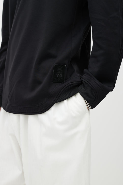 Y-3 Black Cotton Long Sleeve Crewneck