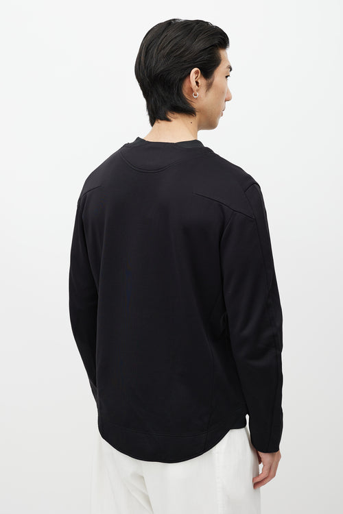 Y-3 Black Cotton Long Sleeve Crewneck