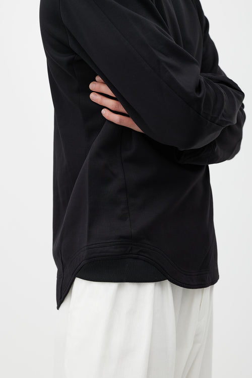 Y-3 Black Cotton Long Sleeve Crewneck