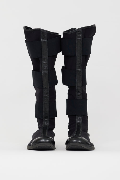 Y-3 Black Mesh Velcro Strap Boot