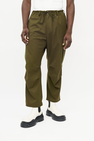 Y-3 Green Wool Cargo Pant