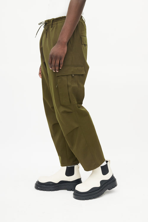 Y-3 Green Wool Cargo Pant