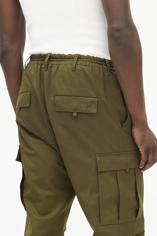 Y-3 Green Wool Cargo Pant